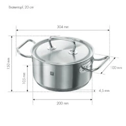 Zwilling Bratentopf 20 Cm, 18/10 Edelstahl -Zwilling Verkäufe 2025 40912 200 0 3